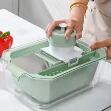 MULTIFUNCTIONAL MANUAL KITCHEN CUTTER FOOD CHOPPERS STAINLESS STEEL SHREDDER GRATER