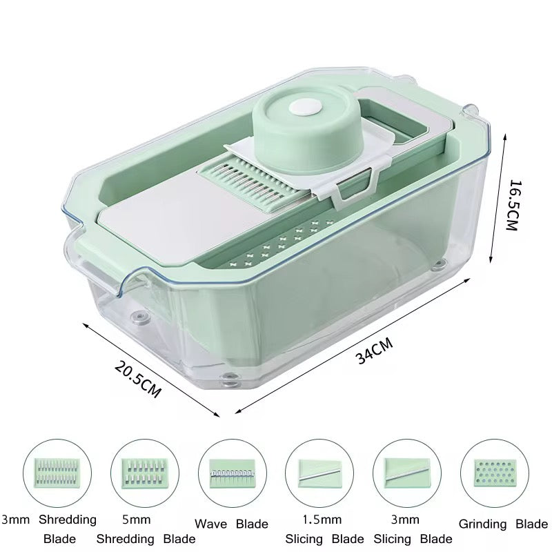MULTIFUNCTIONAL MANUAL KITCHEN CUTTER FOOD CHOPPERS STAINLESS STEEL SHREDDER GRATER