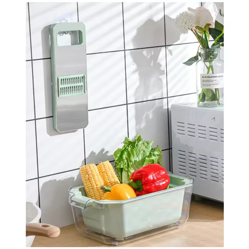 MULTIFUNCTIONAL MANUAL KITCHEN CUTTER FOOD CHOPPERS STAINLESS STEEL SHREDDER GRATER